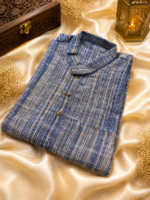 Khadi cotton based Men’s Plain kurti (sizes mentioned in inches ,not according to the label on Kurti)size 44 kurti- Length 40 inches and size 46 -length 41.5 inches )