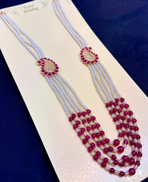 Pearls beautiful mala for groom sherwani
