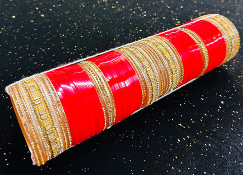 Beautiful stone work studded Bridal Churra