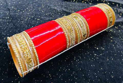 Beautiful stone work studded Bridal Churra