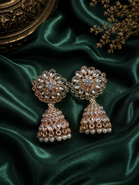 Beautiful pearls with kundan work jhumka