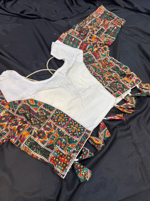 Size 44 and  can be altered up to size 46) Pure Rayon based full bigger flared Chaniya with beautiful blouse and printed Rayon Dupatta