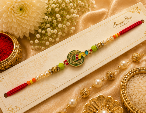 Meenakari work Beautiful Stone Work Rakhi in nice box pack