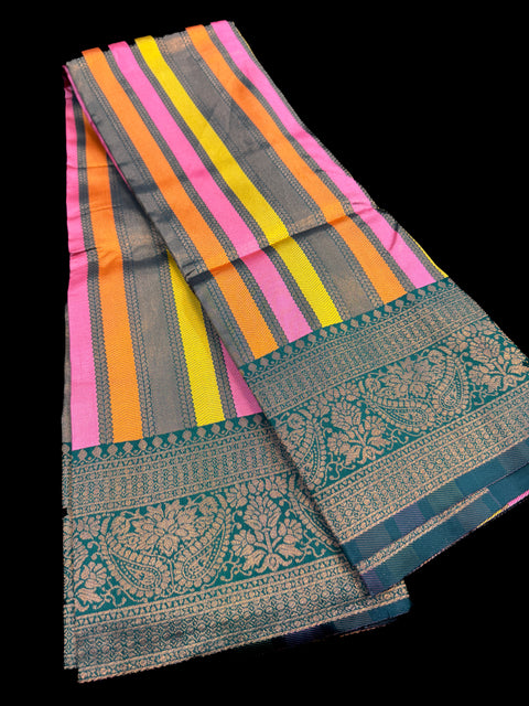 Soft Silk Saree with contrast beautiful pallu , border and blouse