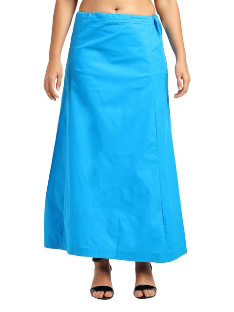 Azure blue colour waist size-44 inch Under skirt or peticott in cotton fabric