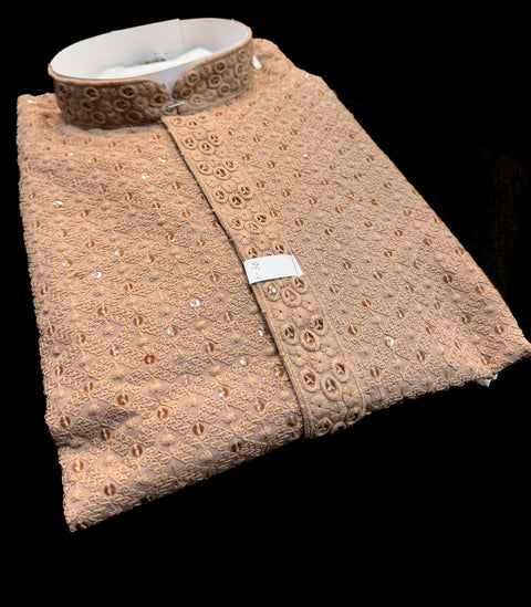 Pure and Soft Rayon based Heavy embroidery with sequined work designer Kurta with white Pajama