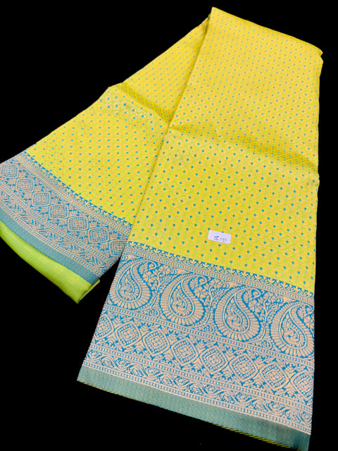 Brocade Soft Silk Saree with contrast beautiful pallu , border and blouse