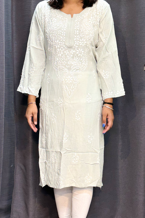 Pure & very soft Rayon based Chikankari work Kurti