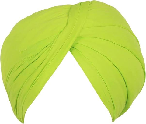 Lime green Colour Pure Full Voile Turban Fabric ($5 Per Meter)