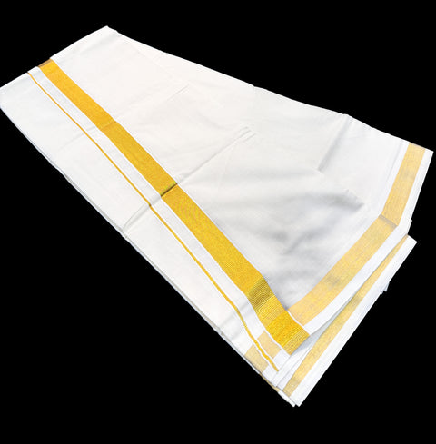 Woven Cotton Mundu / Dhoti in Off White