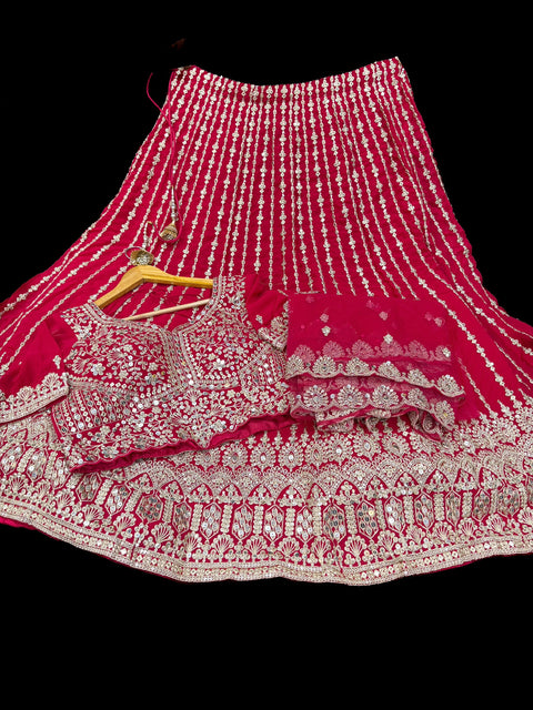 Georgette based beautiful embroidery work blouse with sequins work all over lehnga and Georgette dupatta