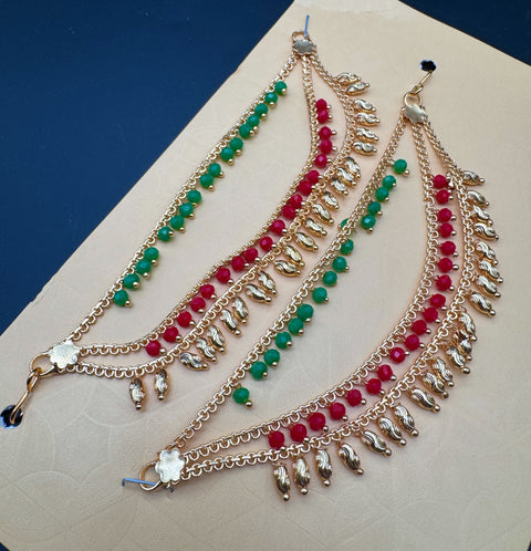 Pearl work beautiful earring support Sahare