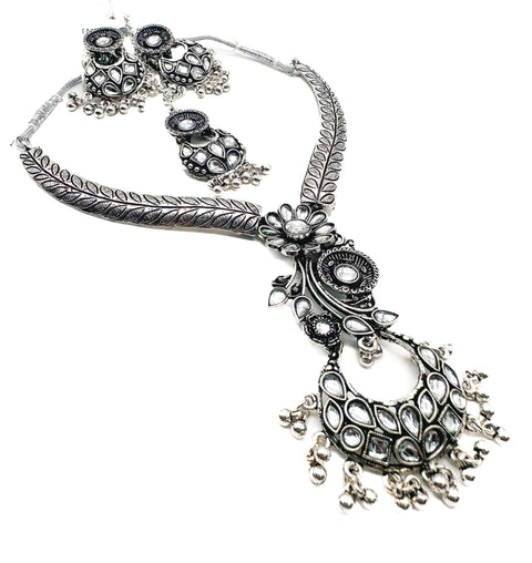 Beautiful Oxidised Necklace with Earrings