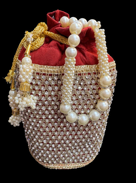 Embroidery with stones  work hand bag /potli bag