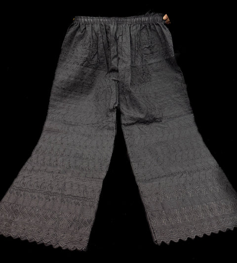 Cotton based Chikankari work Plazo (length 38inches,stretchable waist size up to 46 inches max)