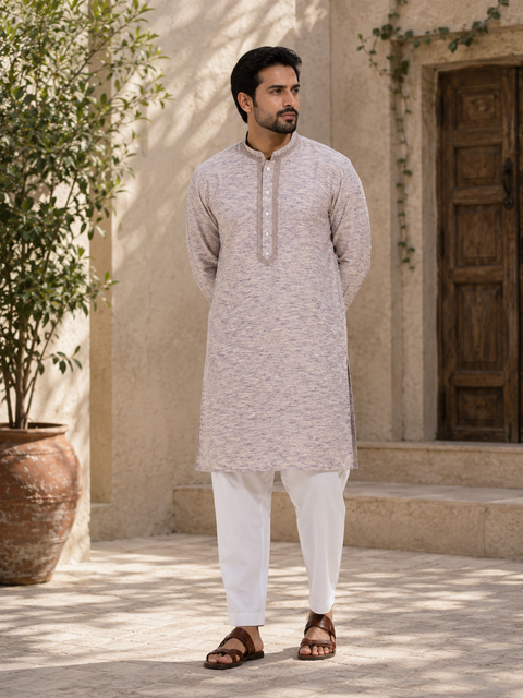 Plus size soft cotton kurta with pajama pants (slight variation in color and design is possible )
