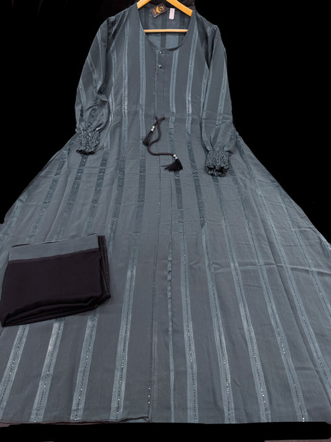 Beautiful and very Soft georgette based handwork Abaya (Chest 48-50 inches and length approximately 56 inches)with Hijaab (scarf)