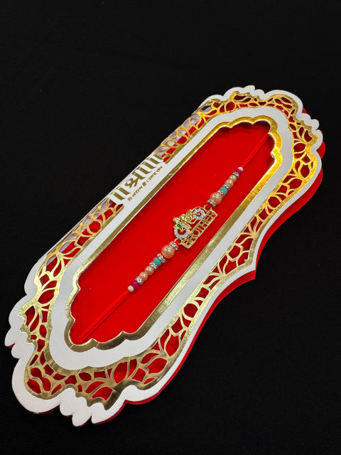 AD stone Beautiful Stone Work Rakhi in nice pack gift card