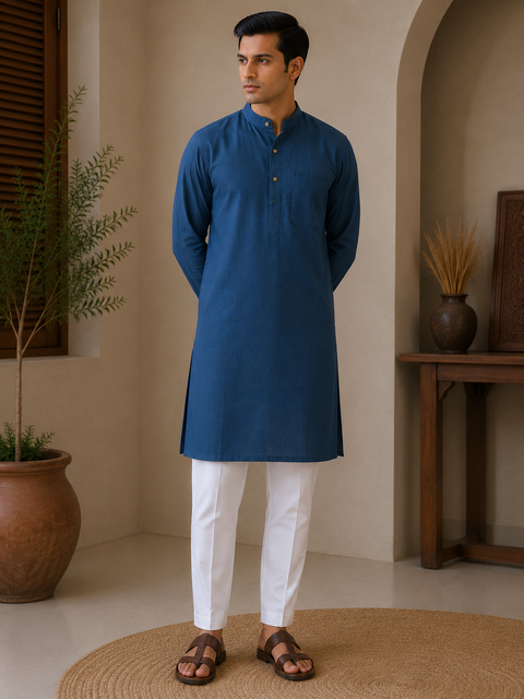Pure cotton based Men’s Printed kurti (sizes mentioned in inches ,not according to the label on Kurti)size 44 kurti- Length 40 inches and size 46-length 42 inches ) Kurti only. Pants not included.