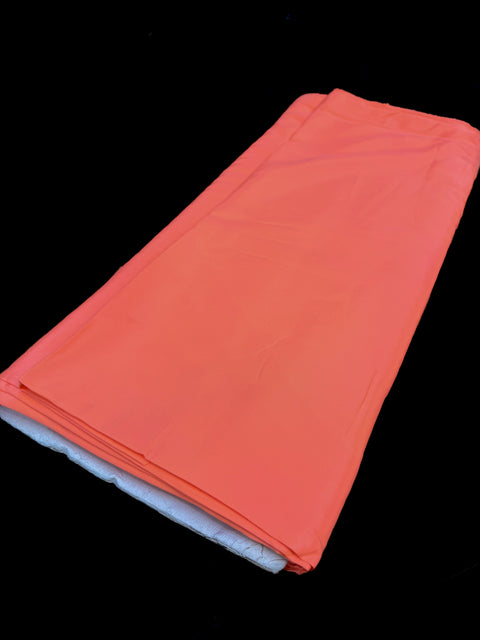 Salmon color Pure and soft Crepe Silk Fabric (per meter)