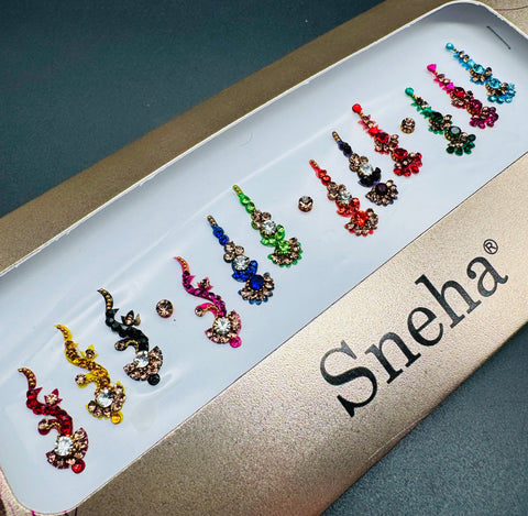 Multicolour Bindi with beautiful Stone work