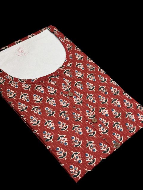 Pure Cotton based Printed short Kurti for girls /Ladies (Size 38 - length 28 inches, Size 42 ,46, 48 length -31 inches)sleeves 17 inch