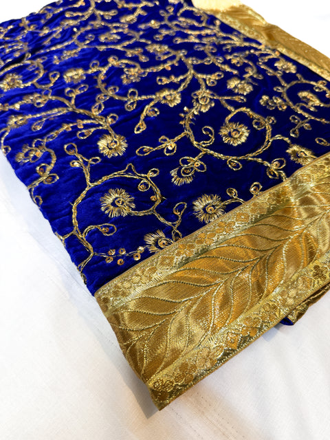 Velvet Based heavy Embroidery Work with sequined design work Rumala Sahib Double Set With Palkan
