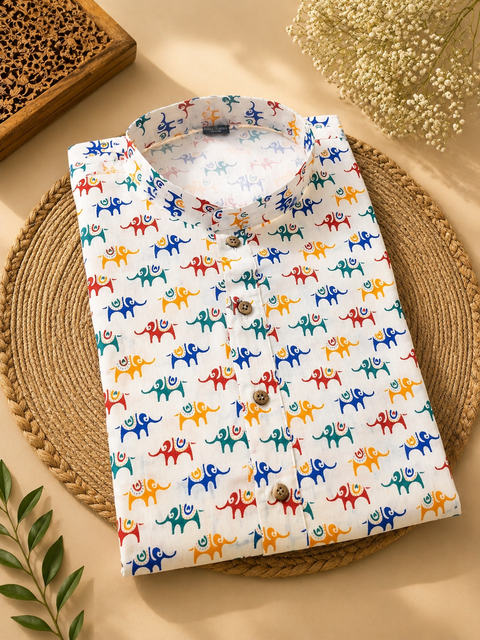 Pure cotton based Men’s Printed kurti (sizes mentioned in inches ,not according to the label on Kurti)size 46 kurti- Length 40 inches and size 48 -length 42 inches ) Kurti only. Pants not included.