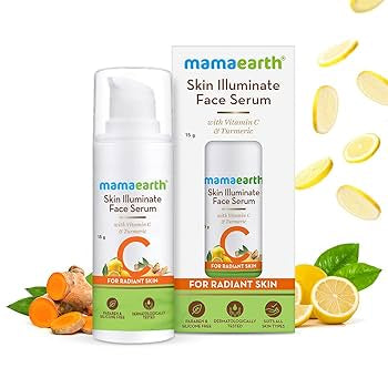 Mamaearth Vitamin C Skin Illuminate Face Serum for Radiant Skin | Helps Reduce Fine Lines & Wrinkles | Radiance Serum with Turmeric | Suits All Skin Types 30 g