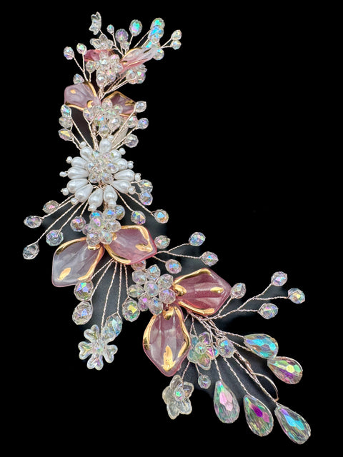 Very shiny and sparkly crystals with pearls hair accessories for styling hair (perfect for curls or hair bun style) easy to use