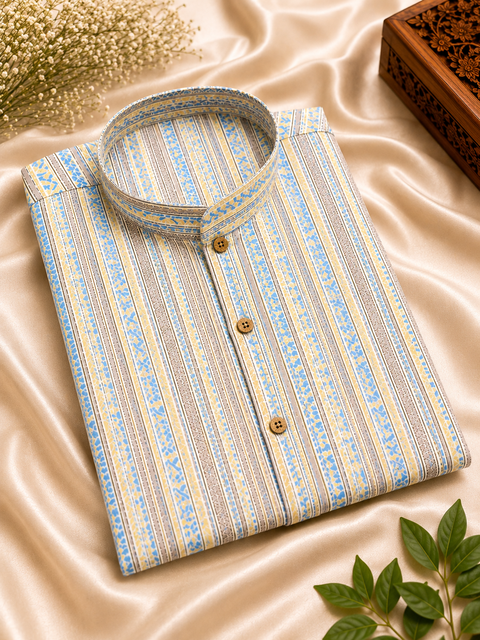 Pure cotton based Men’s Printed kurti (sizes mentioned in inches ,not according to the label on Kurti)size 46 kurti- Length 40 inches and size 48 -length 42 inches ) Kurti only. Pants not included.