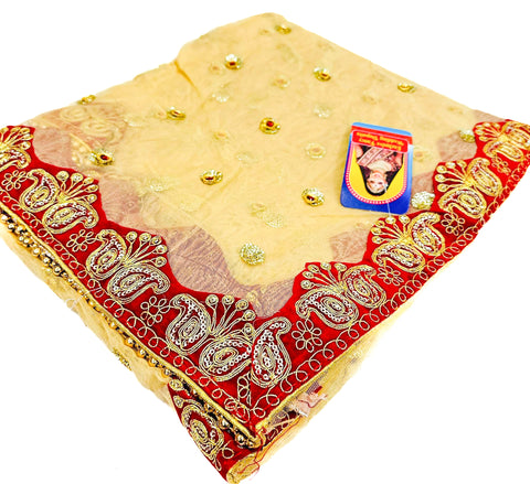 Netting based heavy embroidery with stone work Bridal Dupatta