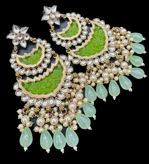 Kundan & pearl work stylish earrings