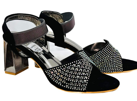 Shimmery Stone Comfy Heels
