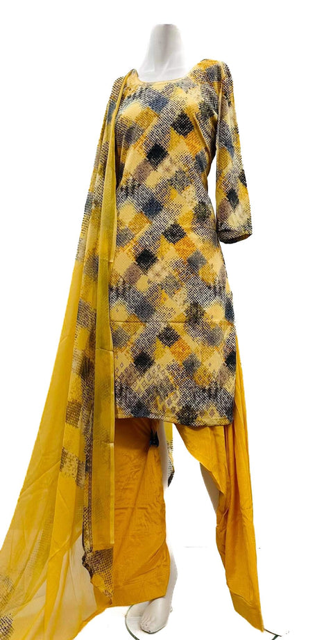 Crepe silk based floral printed Salwar Suit