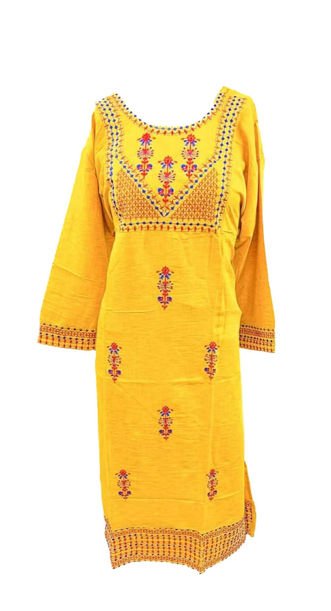 pure rayon based embroidered kurti