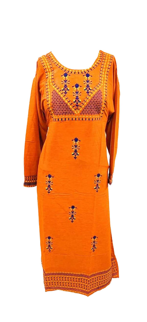 pure rayon based embroidered kurti