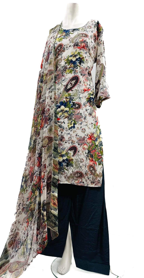 Crepe silk based floral printed Salwar Suit