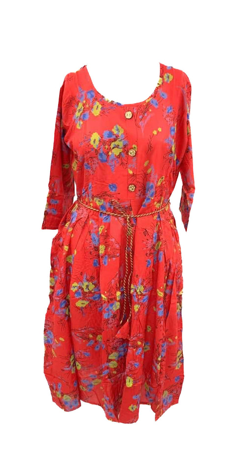 pure rayon based printed flared kurti