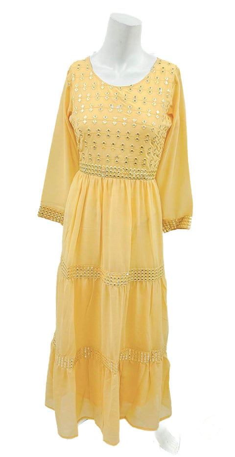 Cream Biscotti colour georgette based designer kurti