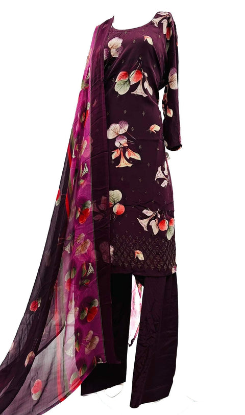 Crepe silk based floral printed Salwar Suit