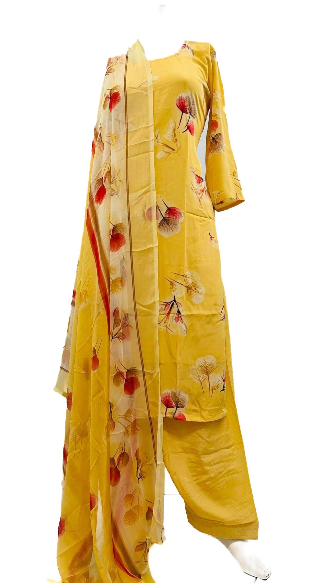 Crepe silk based floral printed salwar Suit– Saheli Ethnic Indian Wear