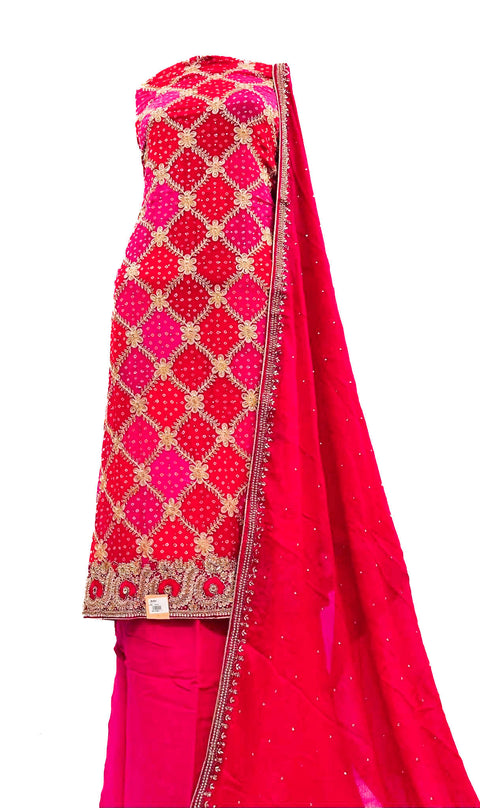 Pure & Soft georgette silk Based jaipuri print embroidery Work unstitched suit