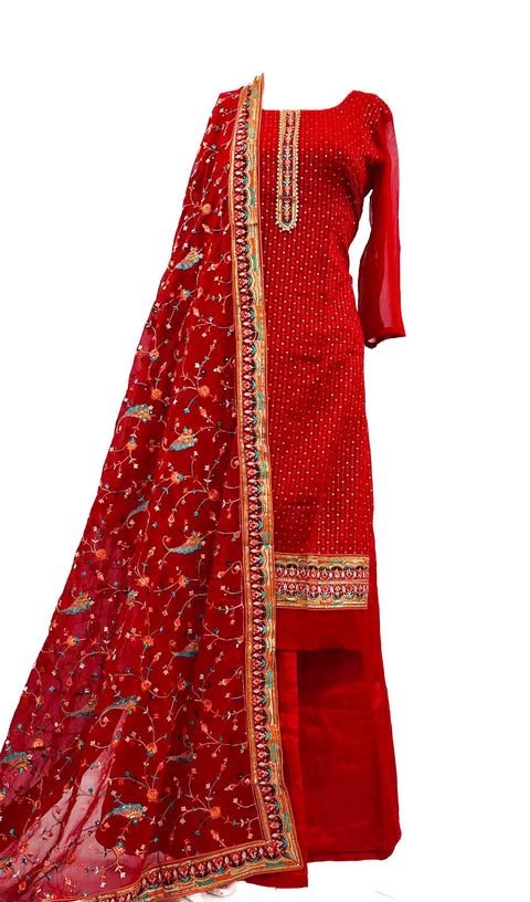 Pure georgette based embroidery work Plazo Suit