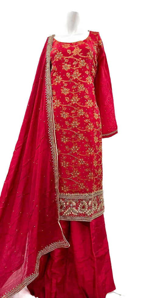 Brocade Silk based handwork Plazo Suit