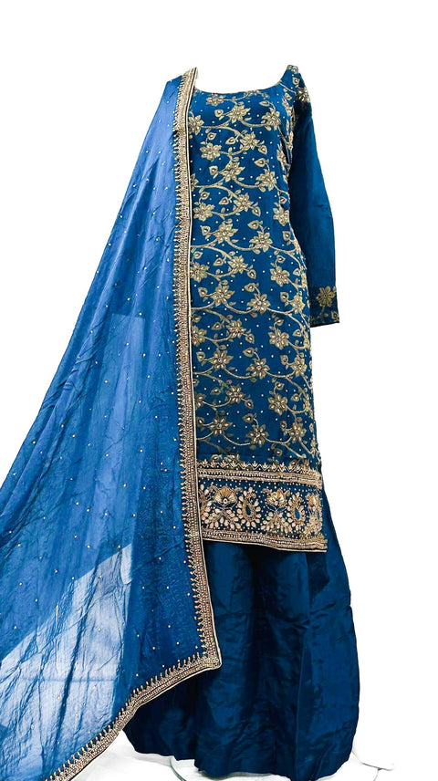 Brocade Silk based handwork Plazo Suit