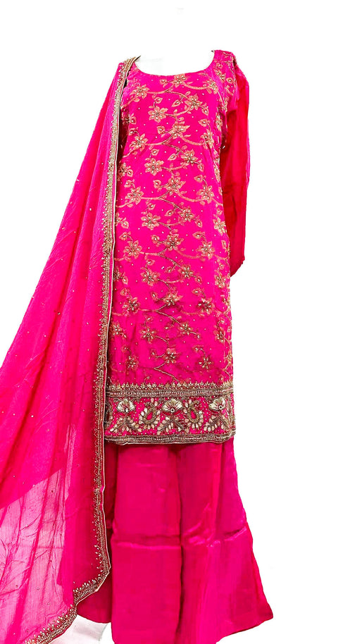 Brocade Silk based handwork Plazo Suit
