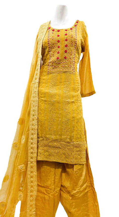 Pure Chiffon Lakhnavi Work Salwar Suit