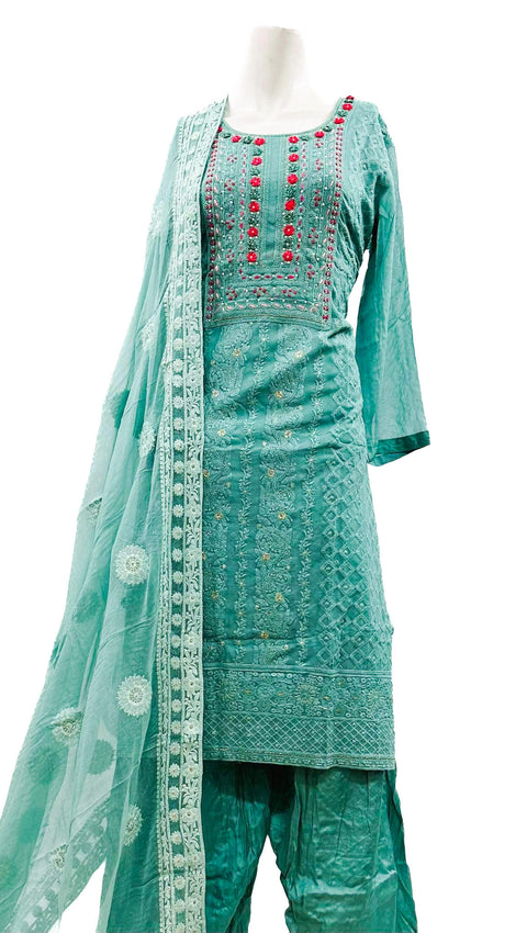 Pure Chiffon Lakhnavi Work Salwar Suit