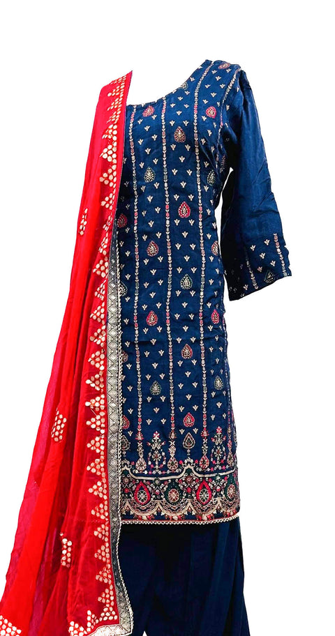 Silk based brocade print work with stones Salwar Suit
